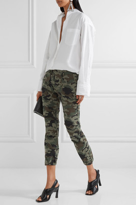 Nili Lotan French Military Camouflage-print Brushed Cotton-blend Twill Tapered Pants