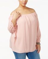 Thumbnail for your product : Extra Touch Trendy Plus Size Off-The-Shoulder Peasant Top