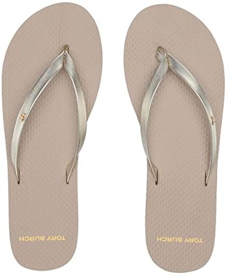 Tory Burch Metallic Leather Flip-Flop (Spark Gold/Light Taupe) Women's  Sandals - ShopStyle