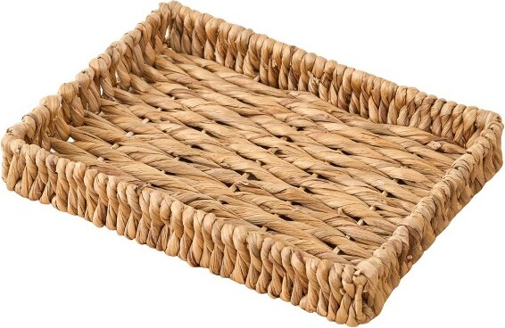 SOL HOME Solhome Isidore Water Hyacinth Woven Rectangular Kitchen and Serving Trays (Set of 2)