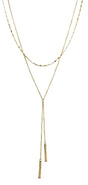 Bloomingdale's Made in Italy 14K Yellow Gold Double Chain Tassel Lariat Necklace, 17 - 100% Exclusive