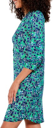 Nic+Zoe Picnic Geo Print Linen Blend Dress