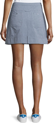 Alexander Wang T by Oxford Cotton Pleated Mini Skirt