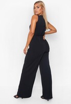 Thumbnail for your product : boohoo Plus Plunge Wide Leg Jumpsuit