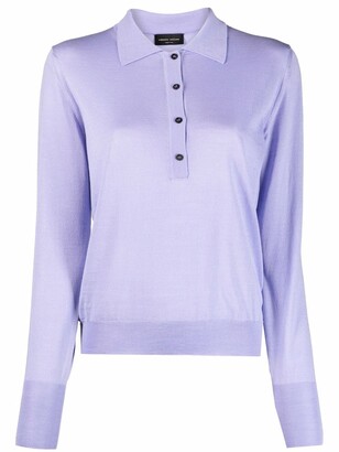 Roberto Collina Long-Sleeve Knitted Polo Shirt