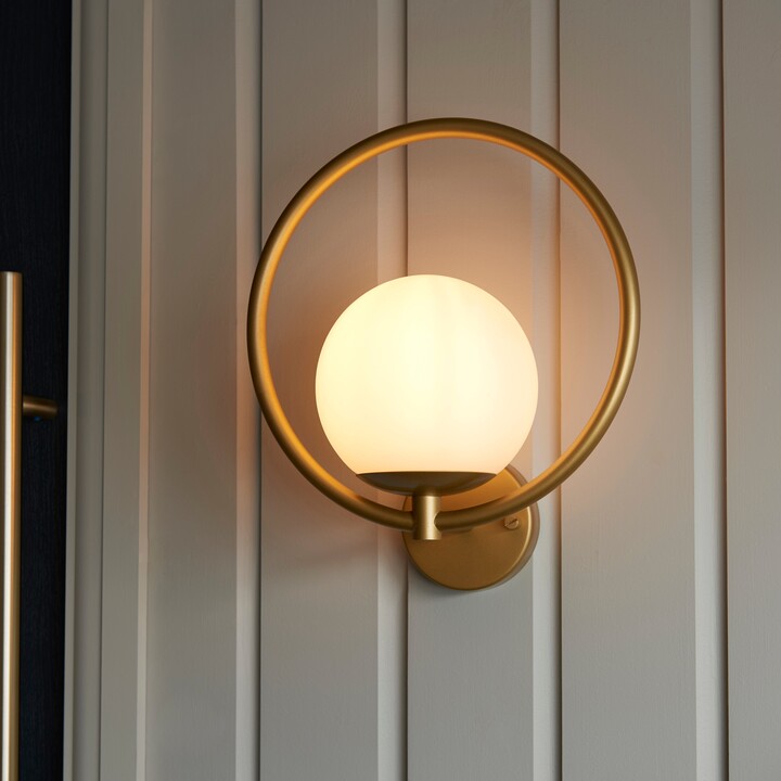 Dunelm Fort Halo Gold Frosted Glass Outdoor Wall Light Gold ShopStyle