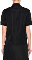 Thumbnail for your product : Tomas Maier Floral-Patch Short-Sleeve Blouse, Black