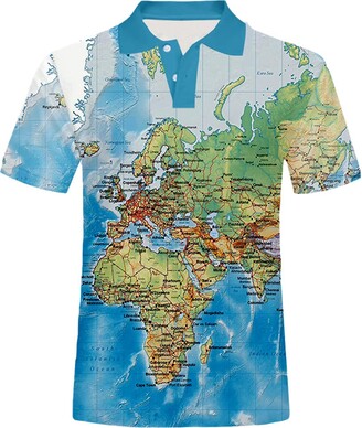 SDSVFG 3D Map Print Polo Shirts - ShopStyle