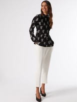 Thumbnail for your product : Dorothy Perkins Shirred Body Long Sleeve Floral Top - Black