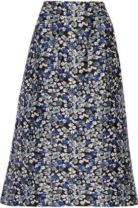 Mother of Pearl Glennis Floral-Print Cotton And Silk-Blend Midi Skirt