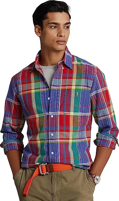 Polo Ralph Lauren Classic Fit Plaid Oxford Shirt (Red/Blue Multi) Men's  Clothing - ShopStyle