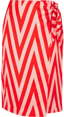 Diane von Furstenberg Wrap-effect Printed Silk-twill Skirt