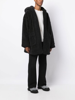 Doublet Graphic-Print Faux-Fur Hooded Jacket