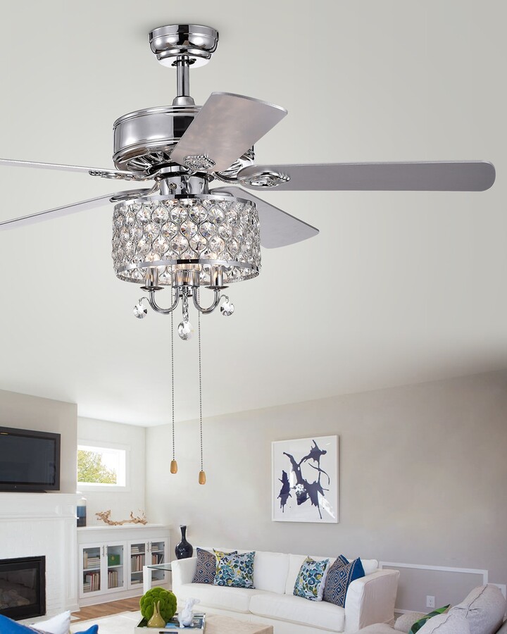 Round Crystal Chandelier Ceiling Fan - ShopStyle Lighting