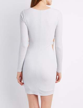 Charlotte Russe Shimmer Cut-Out Bodycon Dress