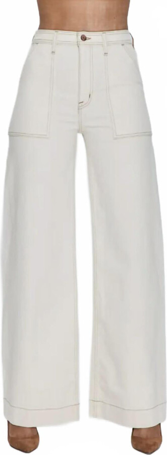 Pistola Denim Women's Penny Utility High Rise Wide Leg In Ecru