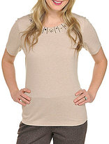 Thumbnail for your product : Allison Daley Embellished-Neck Knit Top