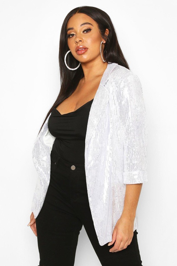sequin jacket white