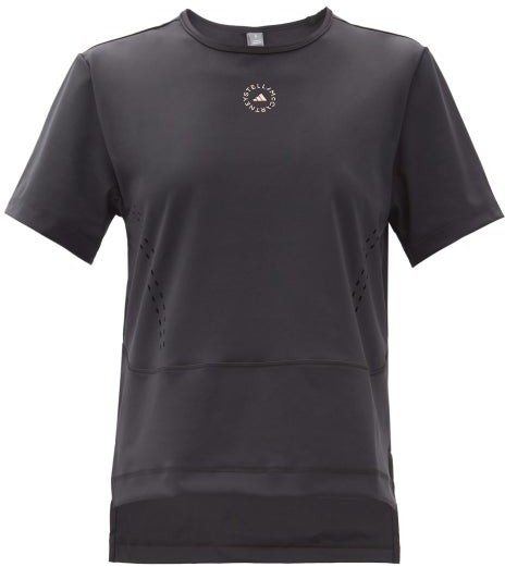 adidas by Stella McCartney Truestar Logo-print Perforated T-shirt - Black -  ShopStyle Activewear Tops