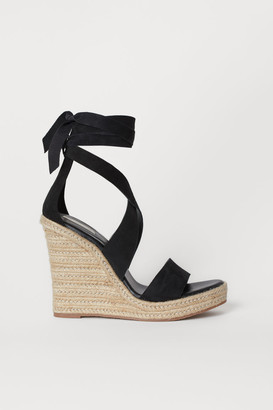 H&M Suede wedge-heel sandals