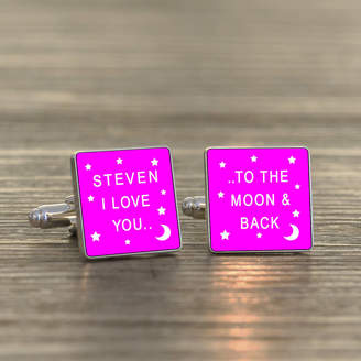 Nest Personalised 'I Love You...' Silver Cufflinks