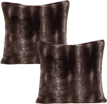 Sb216a Brown Faux Leather Light Brown Faux Fur Cushion Cover/Pillow Case Custom