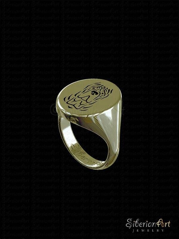Etsy 14K Yellow Gold Neapolitan Mastiff Ring