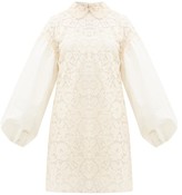 Thumbnail for your product : Valentino Balloon-sleeve Lace Mini Dress - Ivory