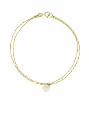 Poppy Finch 14kt yellow gold Double Chain pearl bracelet