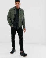 Thumbnail for your product : ASOS DESIGN regular fit nepp shirt with button down collar in black