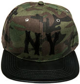 Thumbnail for your product : Reason The NY Leather Brim Snapback Hat