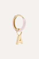 Thumbnail for your product : Alison Lou Huggy 14-karat Gold Enamel Hoop Earring
