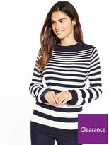 Thumbnail for your product : Warehouse Graduated Stripe Button Jumper