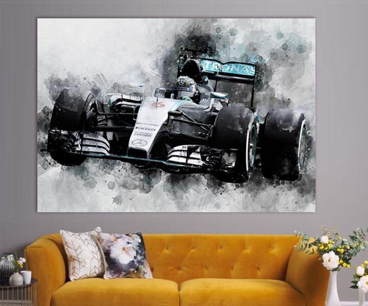 Nico Rosberg Canvas Print, Mercedes Wall Decor, Art, F1 Fan Gift, Sports Room Decor