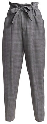 women's plaid high rise pants