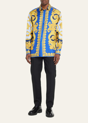Versace Men's Baroque-Print Silk Shirt - ShopStyle