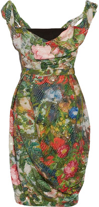 Vivienne Westwood Sequined floral-print chiffon corset dress