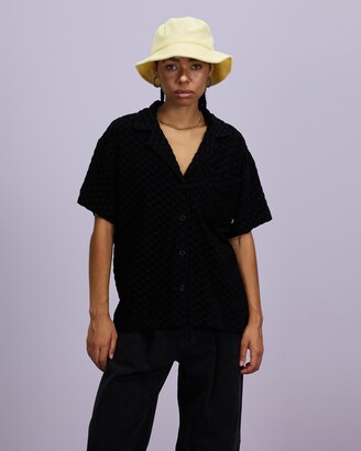 Stussy Women's Black Shirts & Blouses - Check Terry Oversized Shirt - Size  10 at The Iconic - ShopStyle Tops