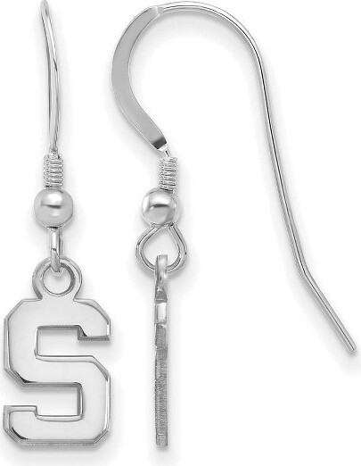 Black Bow Jewelry Co. BlackBowJewelrySterlingSilverMichiganStateSpartansNCAALogoExtraSmallDangleEarrings