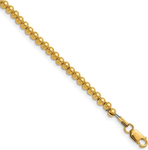 Black Bow Jewelry Co. BlackBowJewelry1/2014KGoldFilled3mmHollowBeadChainAdj.Necklace16-18Inch
