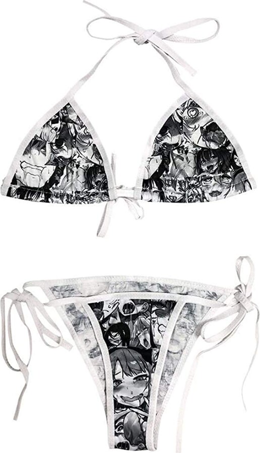 Bikini Lolita Ahegao - Set Reggiseno E Perizoma In Poliestere, Taglia Unica S-XL - Foto 8