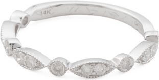 TJMAXX 14Kt White Gold Diamond Fancy Band Ring, Diamond/Gold