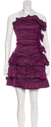 Lanvin Strapless Mini Dress Purple Strapless Mini Dress