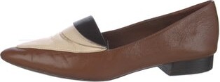 Tory Burch Leather Colorblock Pattern Loafers