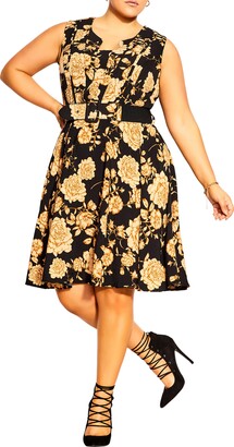 City Chic Vintage Luxe Floral Fit & Flare Dress - ShopStyle