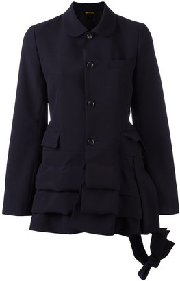 Comme des Garcons layered fitted jacket - women - Polyester/Cupro/Wool - M