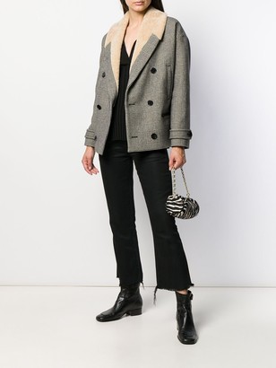 Saint Laurent Double-Breasted Houndstooth Jacket