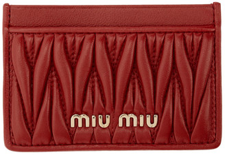 Miu Miu Red Matelasse Card Holder