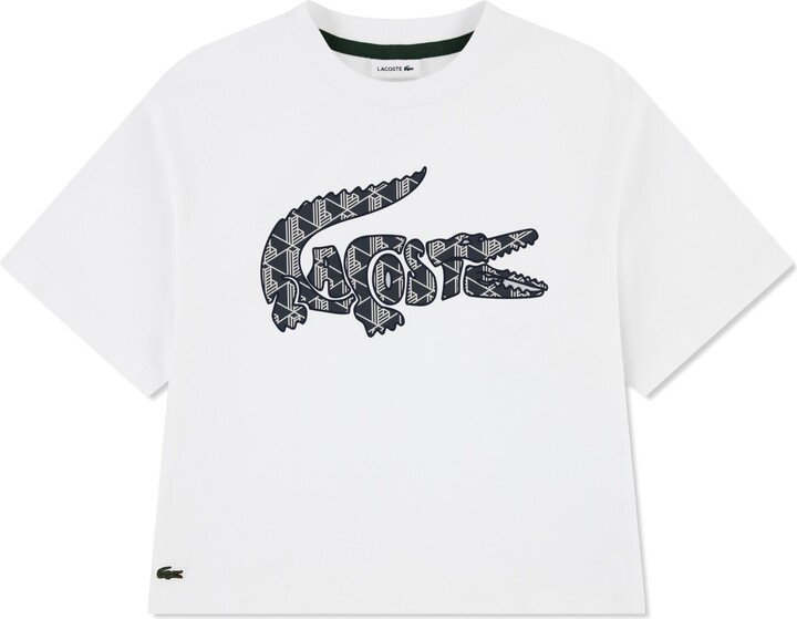 Lacoste Kids' Monogram Organic Cotton Graphic T-Shirt