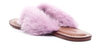 Bernardo Women's Genuine Rabbit Fur Flip Flop